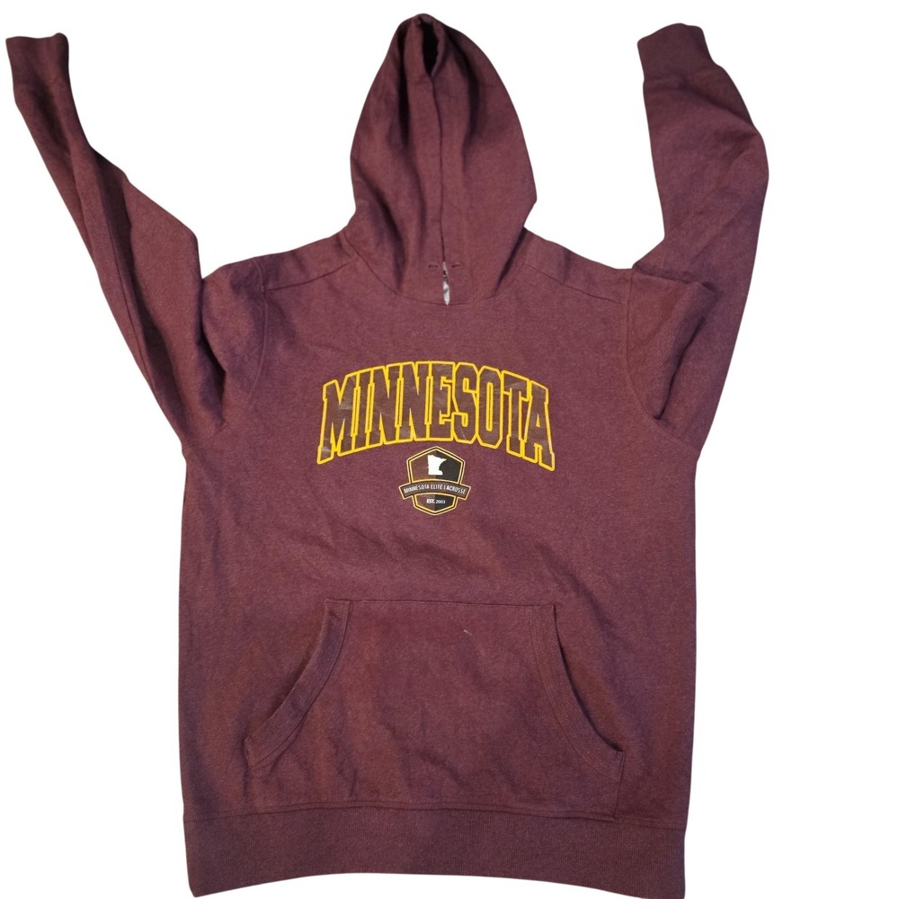 District‎ Hoodie Mens Medium Red Minnesota Graphic 1/4 Zip Fleece Sweatshirt